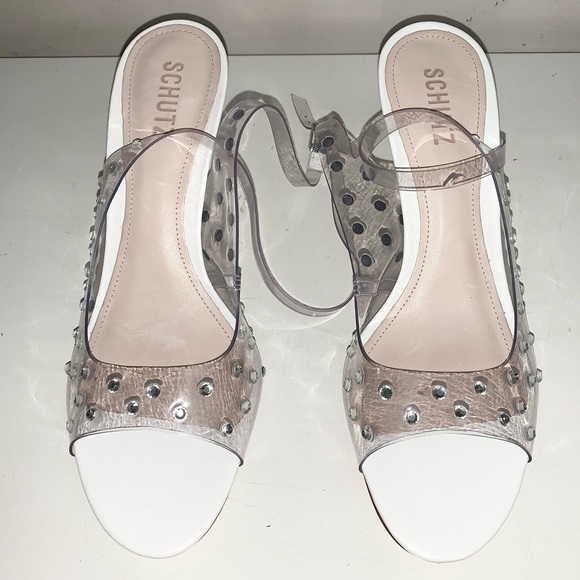 Schutz Brauna Studded Embellished PVC High Heel Sandal! - Picture 2 of 7